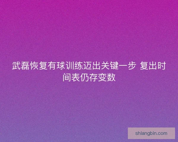 武磊恢复有球训练迈出关键一步 复出时间表仍存变数
